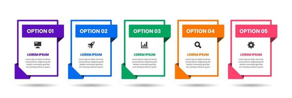 Infographic Element with Icons and 5 Options or Steps. Suitable for Process Diagram, Presentations, Workflow Layout, Banner vector