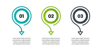 Circle Infographic Element Design Templates with Icons and 3 Numbers. Suitable for Process Diagram, Workflow Layout, Banner, Flow Chart, Infographic vector