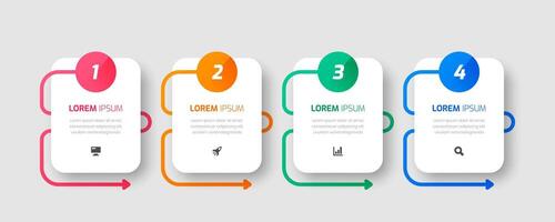Infographic Label Design Template with Thin Line, Icons and Four Numbers for Presentation vector