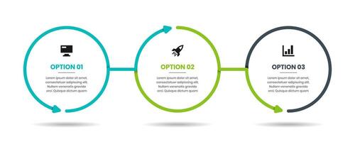Line Infographic Element Design Templates with Icons and 3 Options or Steps. Suitable for Process Diagram, Presentations, Workflow Layout, Infographic vector