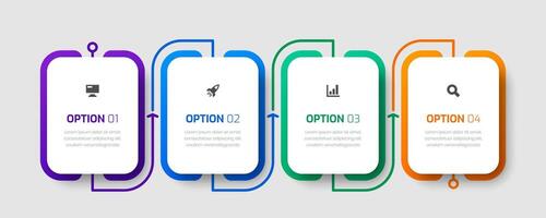 Infographic Label Design Template with Thin Line, Icons and 4 Options for Presentation vector