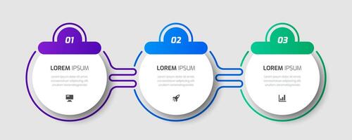 Infographic Label Design Template with Circle, Icons and Three Numbers for Presentation vector