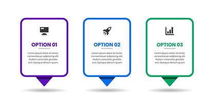 Line Infographic Element Design Templates with Icons and 3 Options. Suitable for Process Diagram, Presentations, Workflow Layout, Banner, Flow Chart vector