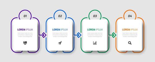 Infographic Label Design Template with Thin Line, Icons and 4 Numbers for Presentation vector