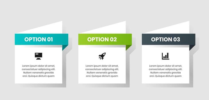 Label Infographic Element Design Templates with Icons and 3 Options or Steps. Suitable for Presentations, Workflow Layout, Banner, Flow Chart, Infographic vector