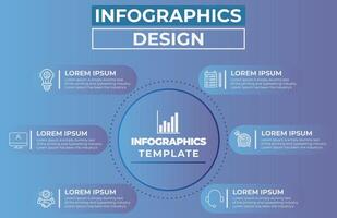Modern Clean Infographic Design With Icon, Graphics Element, Step. Infographics Step, Element Design For Business presentation, Research and wallpaper, brochure, social media post etc vector