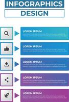 Modern Clean and informative Infographic Design With Icon, Graphics Element, Step. Infographics Step, Element Design For Business presentation, Research ,wallpaper, brochure, social media, web app vector