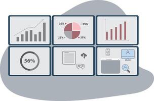 Data visualization charts and metrics vector