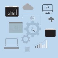 Data analysis tools and graphs vector