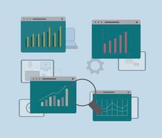 Data analytics graphs and visualizations vector