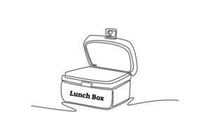Lunch box. Back to school concept. Single line draw design. graphic illustration vector