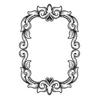 Illustration of floral frame with swirls and vignetted corners vector