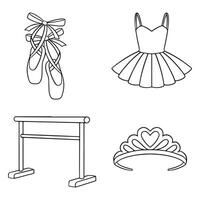 Ballerina icon set. Outline illustration of ballerina icons for web vector