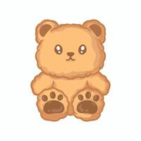 Teddy bear isolated on white background. illustration in cartoon style. vector
