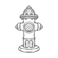 Fire hydrant icon in outline style isolated on white background. Fire protection symbol stock illustration. vector