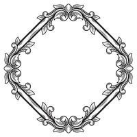 Illustration floral frame design with black and white vignette vector