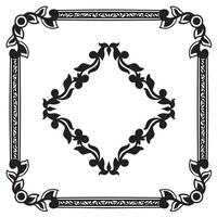 Border frame art simple line corner pattern antique style acanthus vector