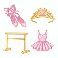 Ballerina icon set. Cartoon set of ballerina icons for web design vector