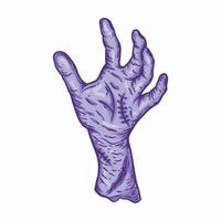 Zombie hand. illustration of a zombie hand isolated on white background. vector