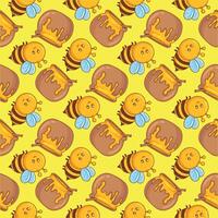 Bees and honey pattern design vector