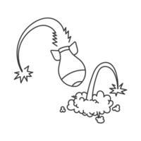 a drawing of a bomb with a cloud of smoke vector