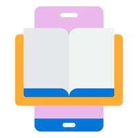 Open Book on Smartphone Icon vector