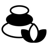 Zen Stacked Stones with Lotus icon solid vector