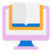 Digital Library on Computer Screen vector