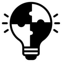 Lightbulb Puzzle Symbol solid vector