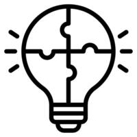 Lightbulb Puzzle Symbol Outline vector