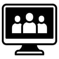 Icon of Group Conference Meeting solid vector