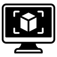 Icon 3D Printing Cube solid vector