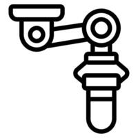 Robotic Arm Illustration for Automation Outline vector