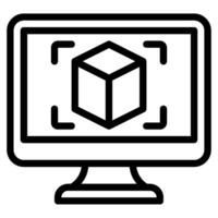 Icon 3D Printing Cube Outline vector