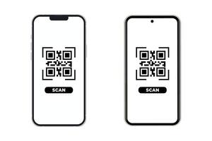 Phone qr code scan icon vector