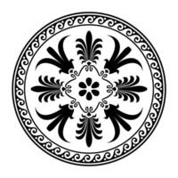 Greek round frame. Round ornament. Greek meander. Patterns of Greece and ancient Rome. Circle european border. Round antique greek border. Typical egyptian, assyrian and greek motives vector