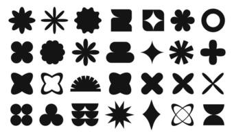 Collection of Abstract and Geometric Silhouette Shapes vector