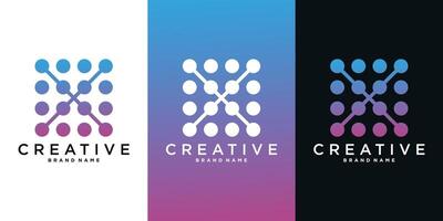 molecul tech logo. Creative square shape modern icon. vector