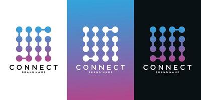 Abstract molecul tech logo. Creative square shape modern vector