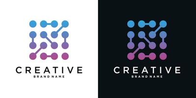 Molecul tech logo design. Creative shape modern concept. Premium vector