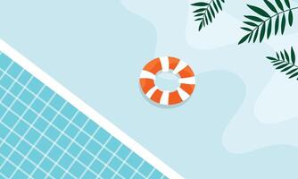 Lifebuoy in swimming pool vector