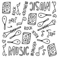 Rock and Jazz Music Doodle with Instruments vector