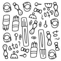 Educational Tools Line Art Collection vector