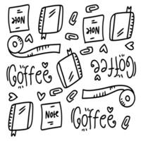 Coffee Lovers Notebook Study Doodle Elements vector