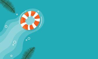 Swimming Pool Scene With Person Floating Peacefully vector