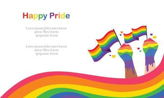 Happy pride greeting with rainbow heart and paint splash vector