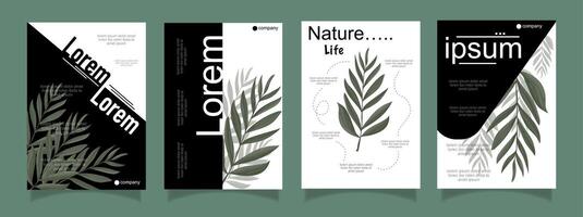 Nature Theme Flyer Template with Leaf Arrangement vector