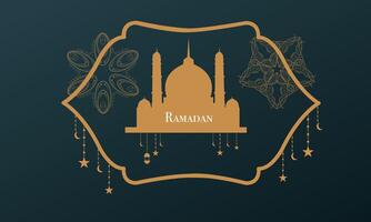 Islamic Ramadan Background with Decorative Frame vector