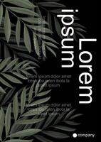 Elegant design with leaves and text vector