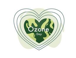 Heart Shaped Globe for Ozone Day Awareness Campaign vector